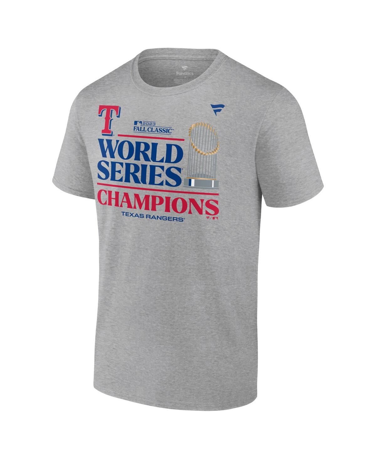 Men's FanaticsTexas Rangers 2023 World Series Champions Locker Room T-shirt - Heather Gray