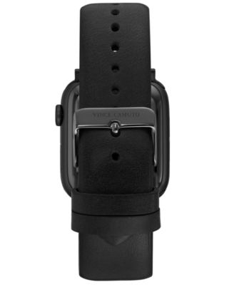 Men's Dark Gray Premium Leather Band Compatible with 42mm, 44mm, 45mm, Ultra, Ultra2 Apple Watch