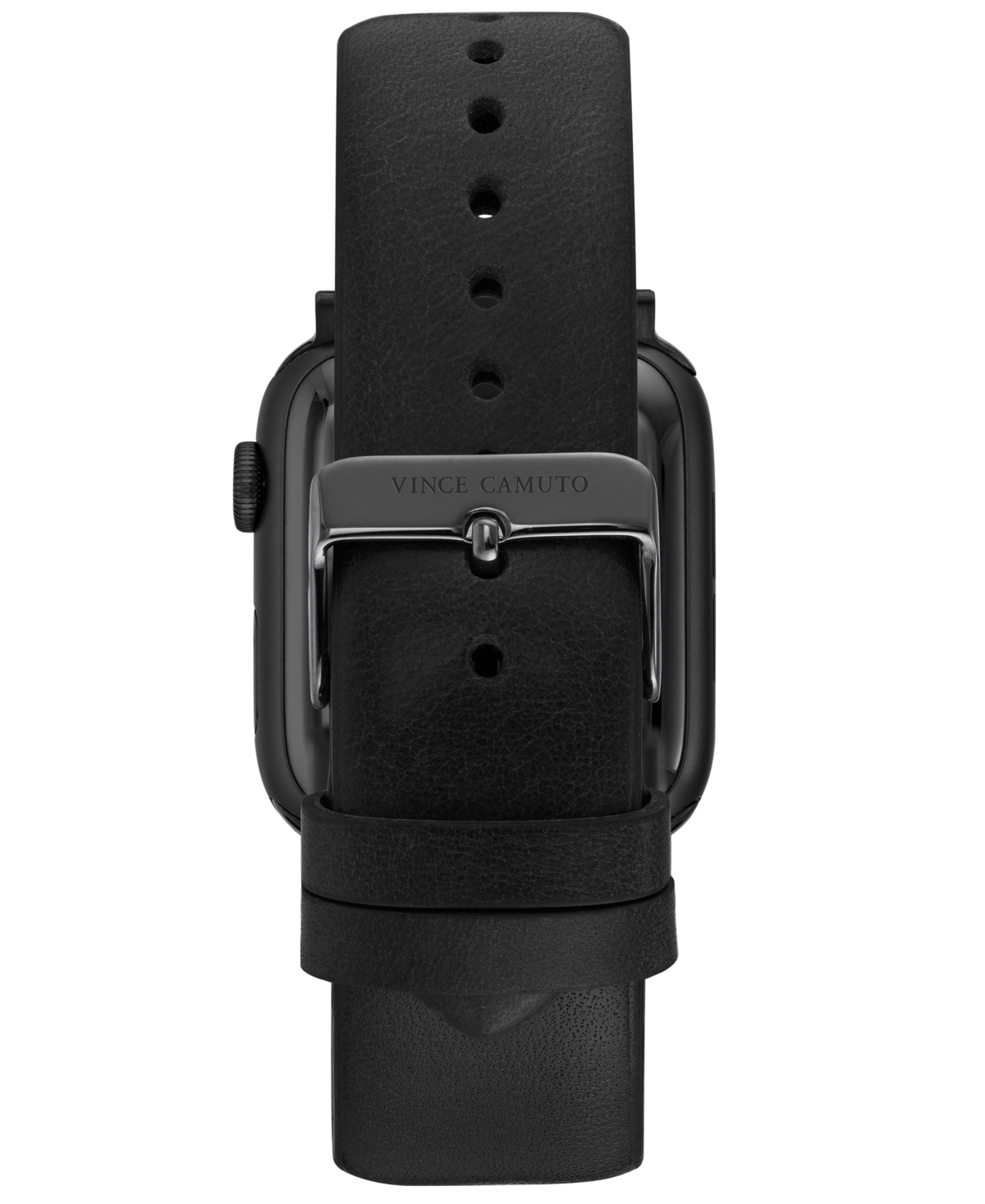 Shop Vince Camuto Men's Dark Gray Premium Leather Band Compatible With 42mm, 44mm, 45mm, Ultra, Ultra2 Apple Watch In Gray-gray