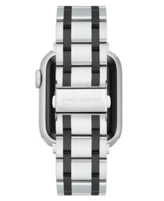 Men's Silver-Tone and Gunmetal Stainless Steel Link Band Compatible with 42mm, 44mm, 45mm, Ultra, Ultra2 Apple Watch
