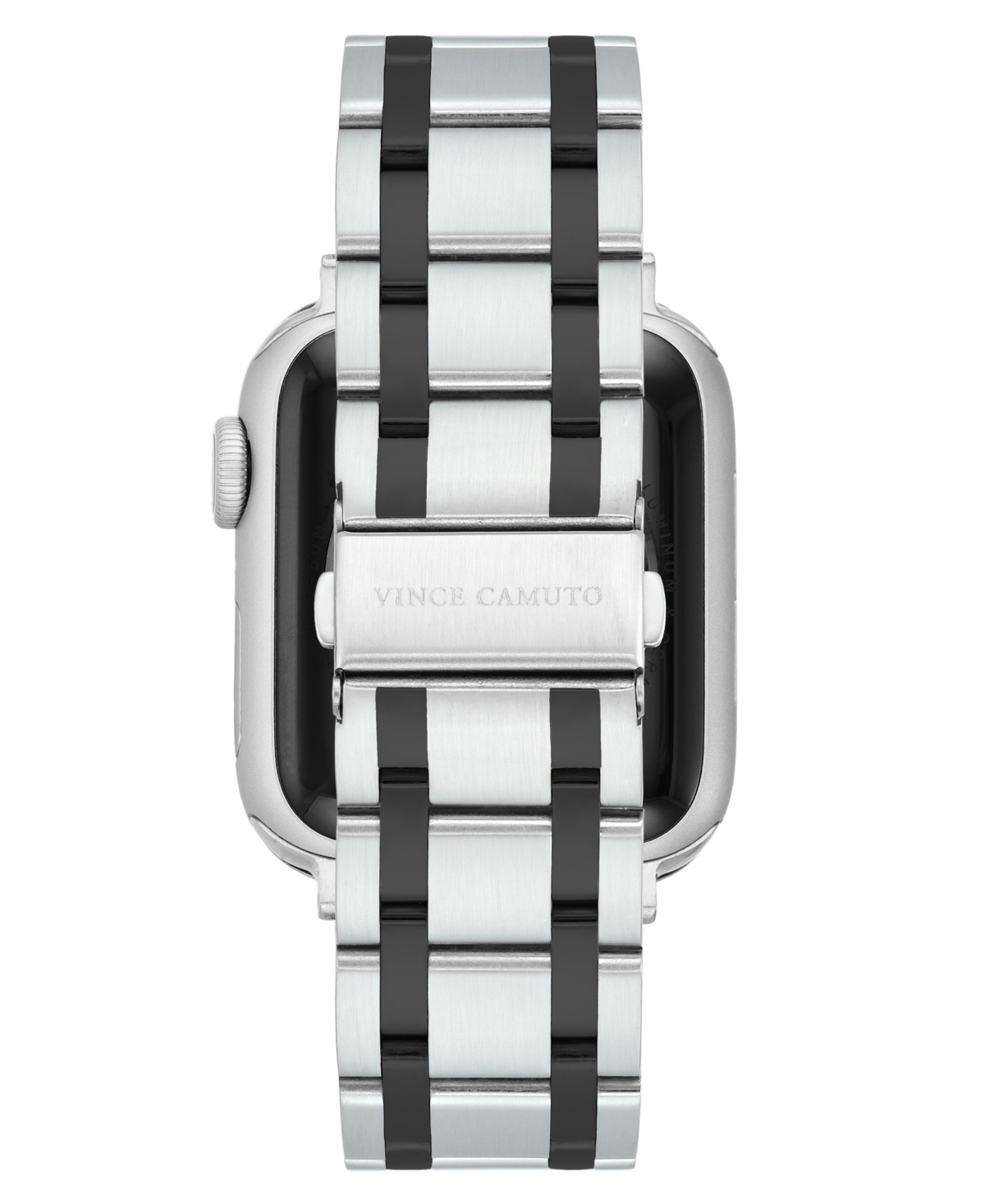 Vince Camuto Men's Silver-tone And Gunmetal Stainless Steel Link Band Compatible With 42mm, 44mm, 45mm, Ultra, Ul In Silver-tone,gunmetal
