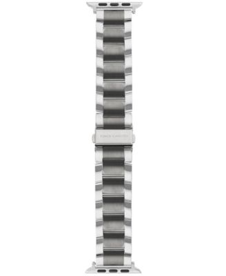 Men's Silver-Tone and Gunmetal Stainless Steel Link Band Compatible with 42mm, 44mm, 45mm, Ultra, Ultra2 Apple Watch