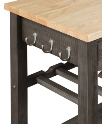 Ellaine 24.75" Wood Butcher Block Kitchen Cart