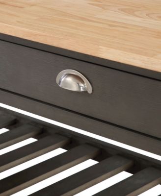 American Heritage 45" Wood 3 Tier Butcher Block Kitchen Cart