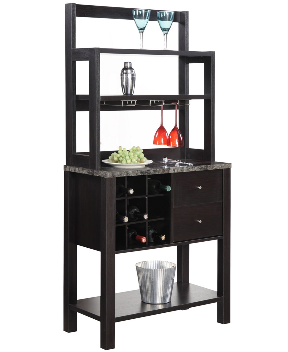 Convenience Concepts Newport Medium Density Fiberboard (Mdf) 2 Drawer Serving Bar - Espresso