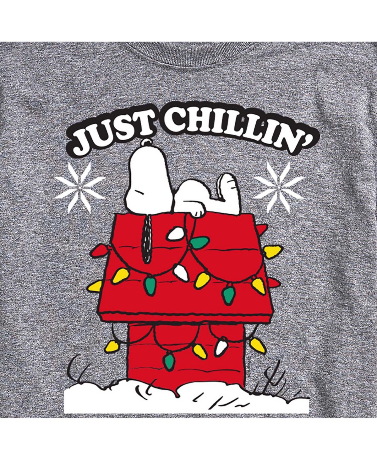 Airwaves Men's Peanuts Holidays Short Sleeve T-shirt - Gray 1