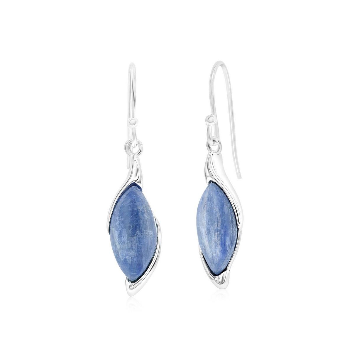 Sterling Silver Marquise Kyanite Earrings - Blue