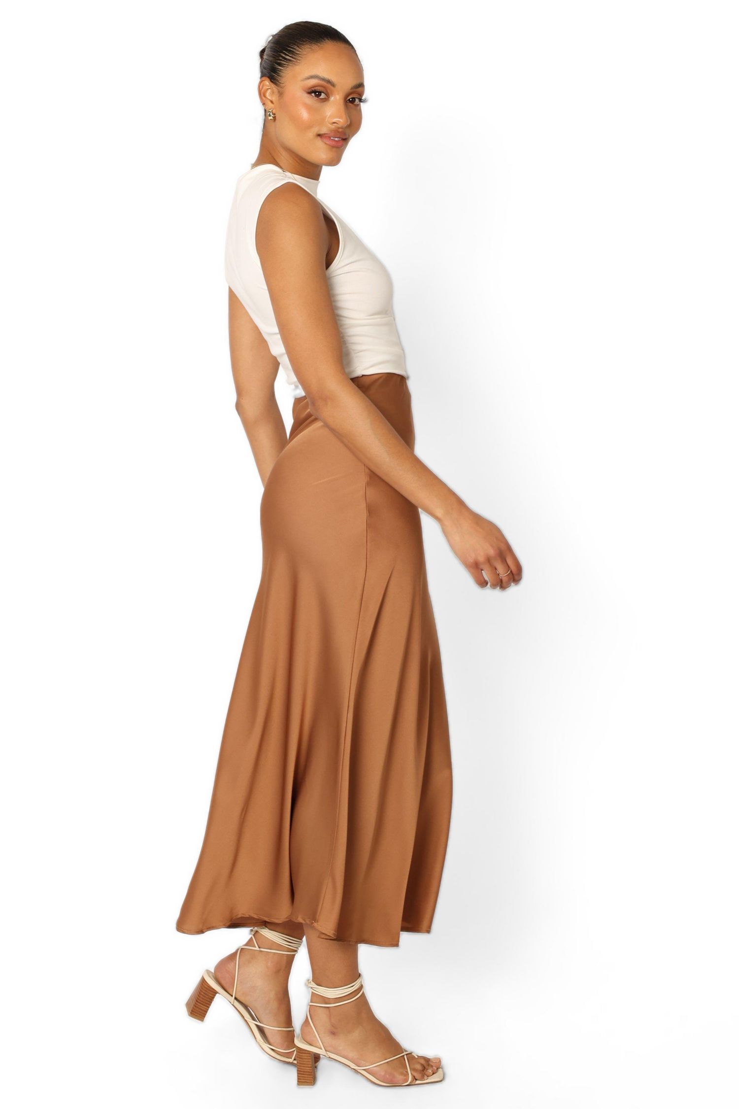 Women's Nellie Satin Midi Skirt