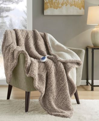 Marbled Sherpa Heated Throw, 50" x 60"