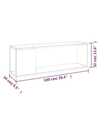 TV Stand Smoked Oak 39.4"x9.4"x12.6" Engineered Wood
