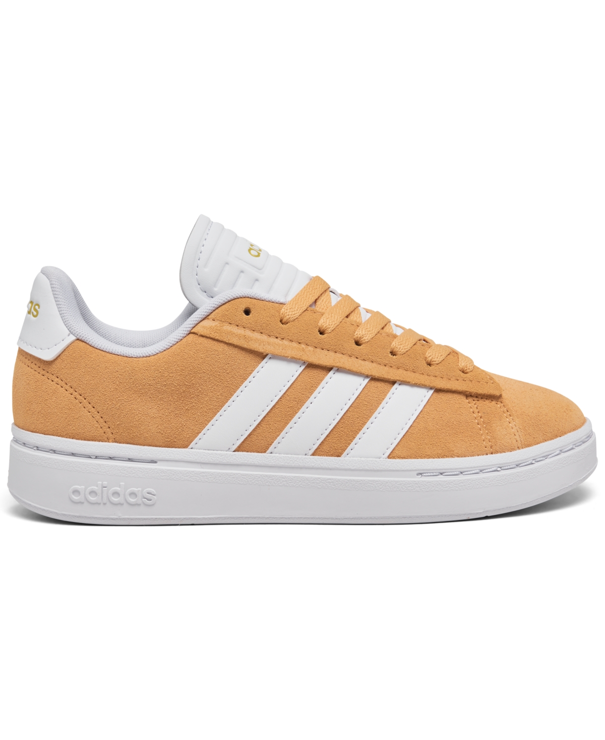 Shop Adidas Originals Women's Grand Court Alpha Cloudfoam Lifestyle Comfort Casual Sneakers From Finish Line In Hazy Orange,white,gold