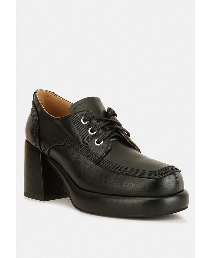 Rag Co ZAILA Womens Leather Block Heel Oxfords Macy s