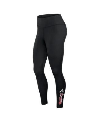 Women's Black Atlanta Braves Wordmark Stack Leggings