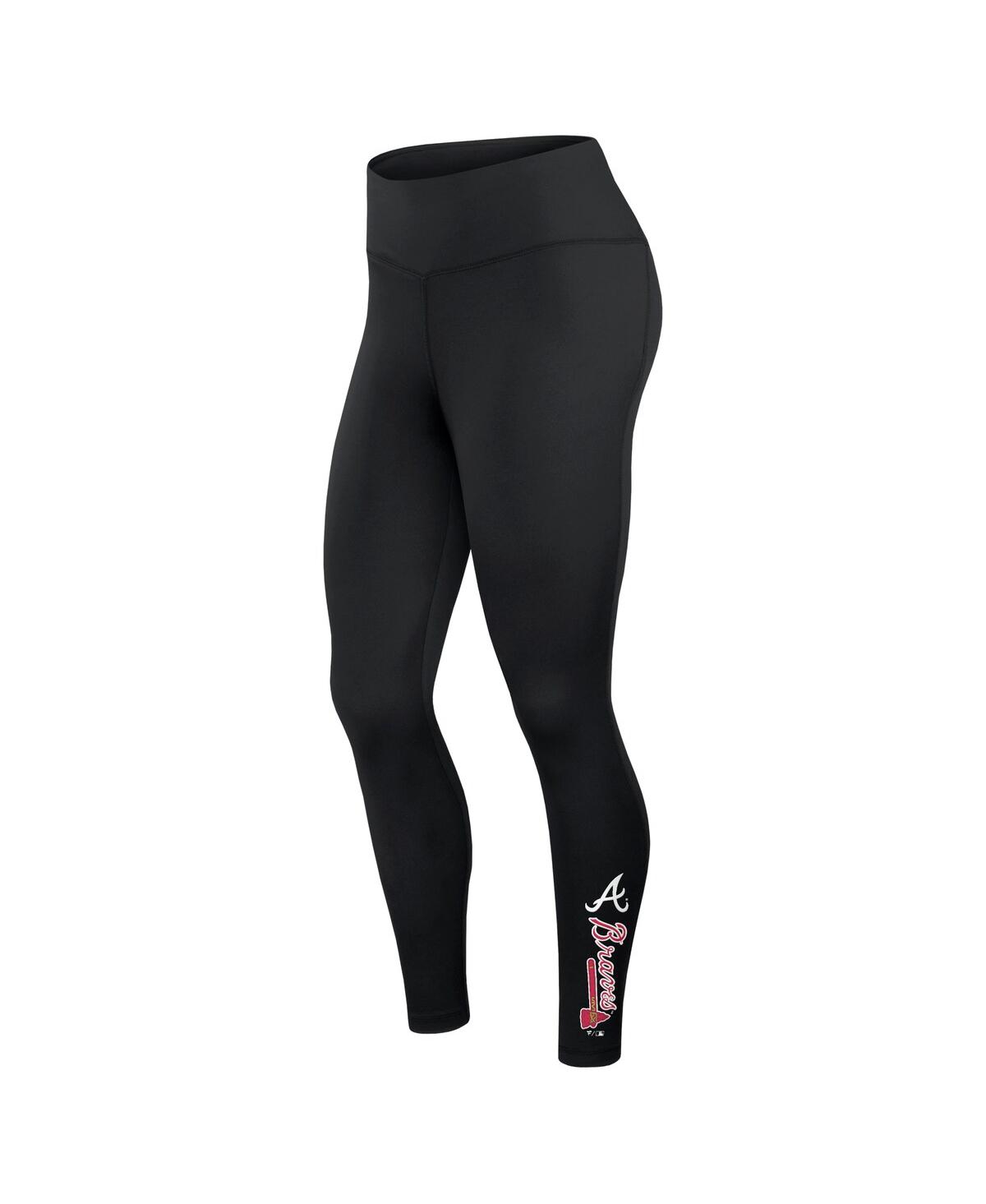 Shop Fanatics Women's  Black Atlanta Braves Wordmark Stack Leggings