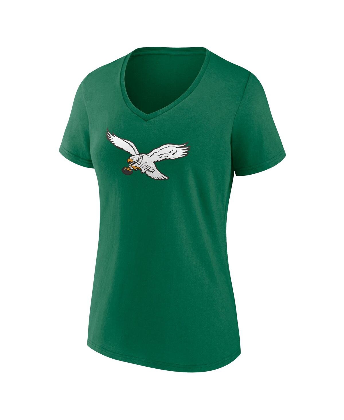 Women's Fanatics Jalen HurtsPhiladelphia Eagles Player Icon Name and Number V-Neck T-shirt - Kelly Green