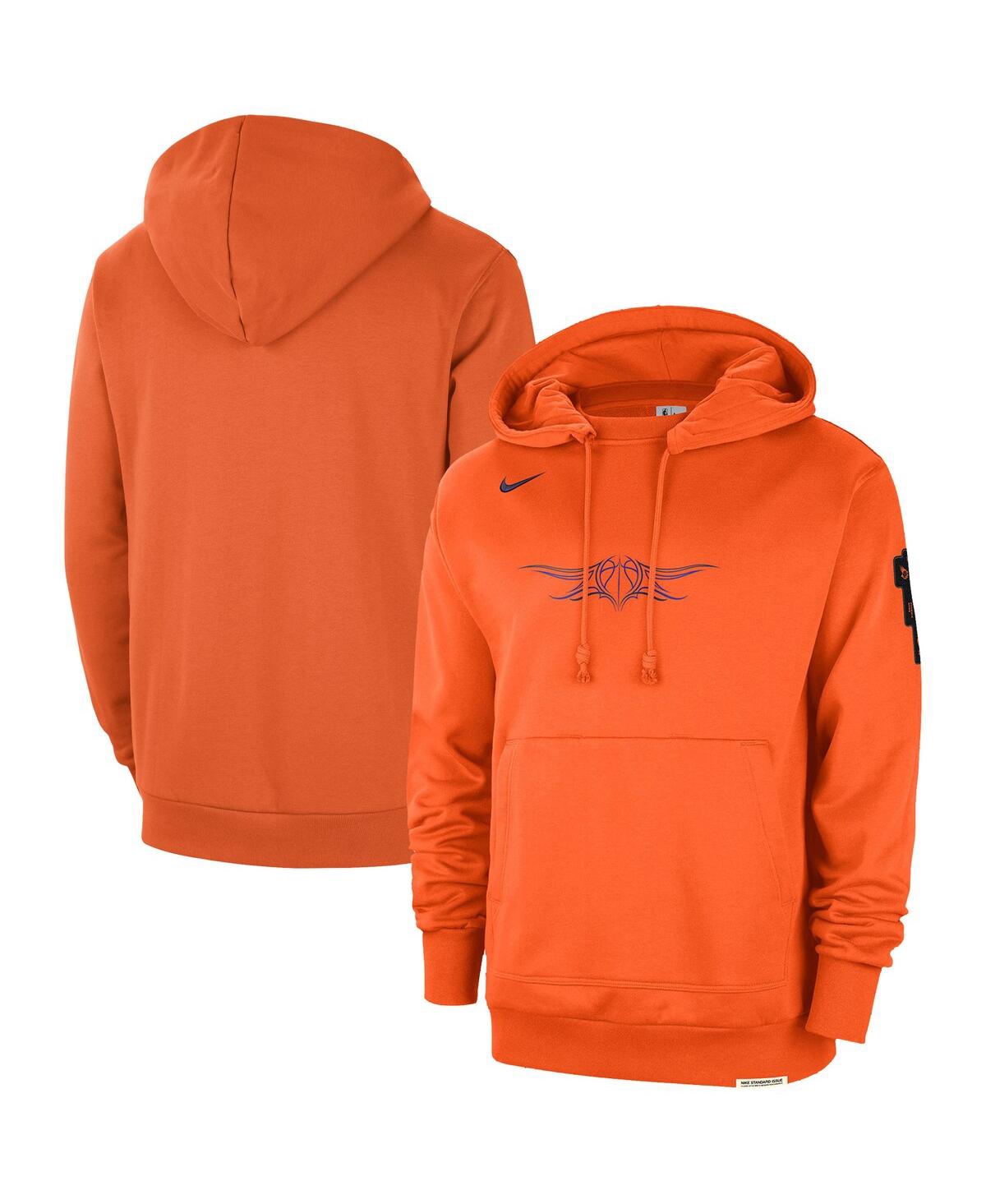 Shop Nike Men's  Orange Distressed Phoenix Suns 2023/24 City Edition Courtside Standard Issue Pullover Hoo