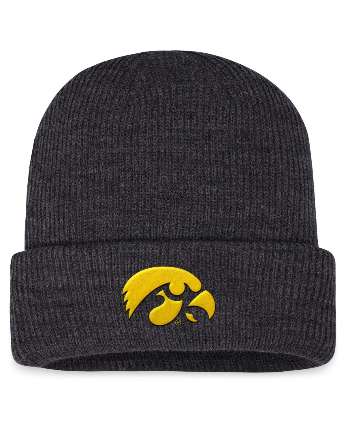 Top Of The World Men's  Charcoal Iowa Hawkeyes Sheer Cuffed Knit Hat