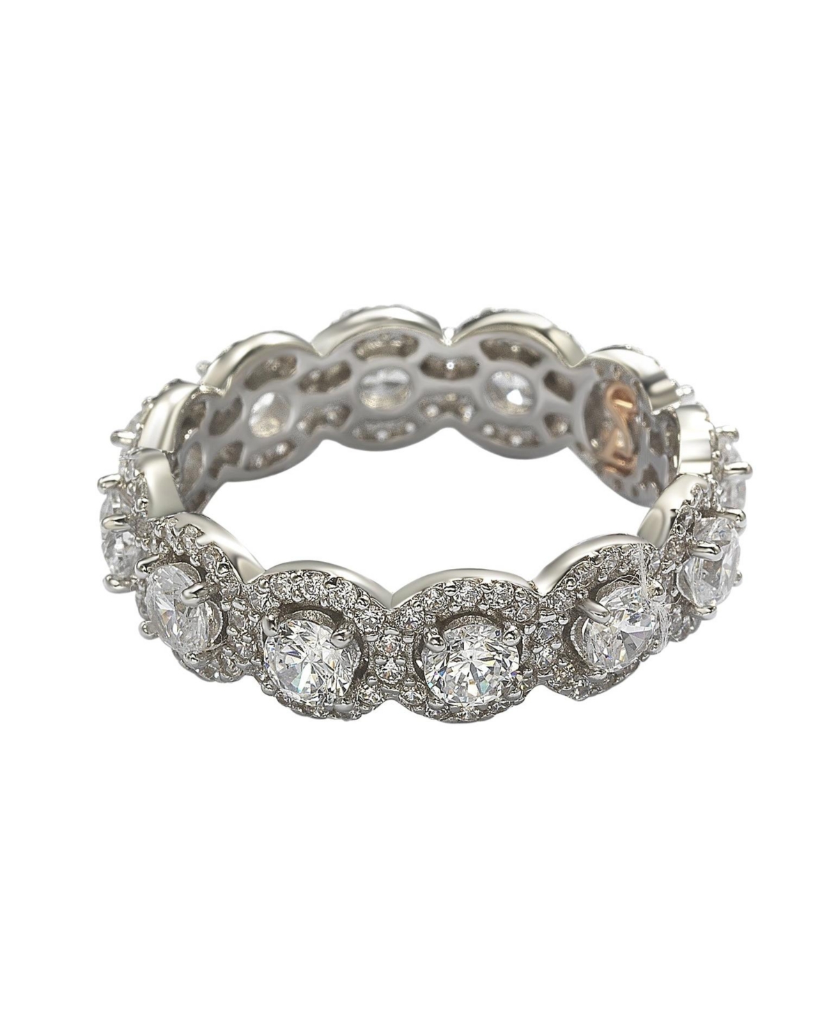 Suzy Levian New York Suzy Levian Sterling Silver RoundCubic Zirconia Eternity Band Ring - White