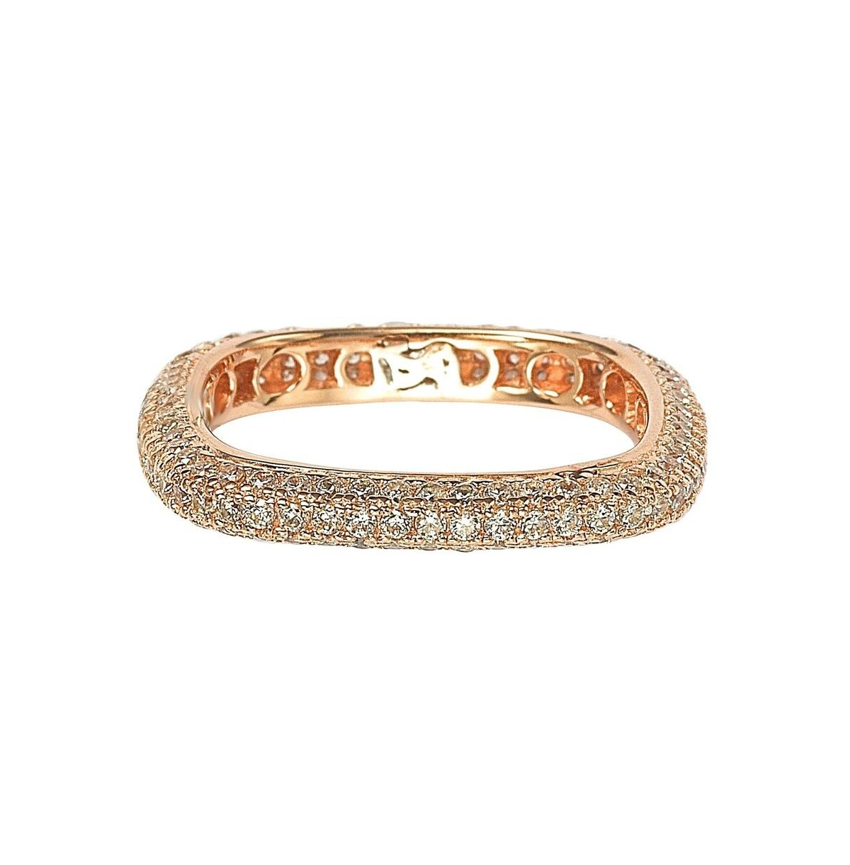Suzy Levian New York Suzy Levian Sterling Silver Cubic Zirconia Thin Modern Pave Square Eternity Band Ring