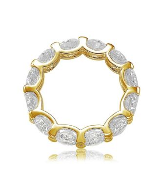 Suzy Levian Sterling Silver Cubic Zirconia Round U-Shape Eternity Band