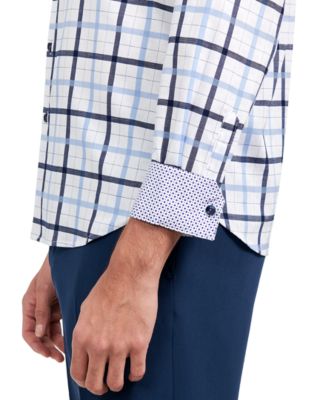 Men's Regular-Fit Windowpane Check Dress Shirt