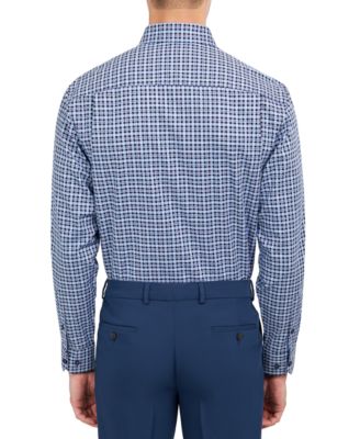 Men's Regular-Fit Twill Check Dress Shirt