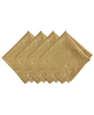 Elrene - Poinsettia  Jacquard Holiday Napkins, Set of 4