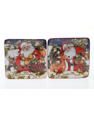 Magic of Christmas Santa 4 Piece Canape Plate
