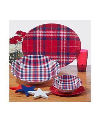 Patriotic Plaid Melamine All Purpose Bowl, Set of 6