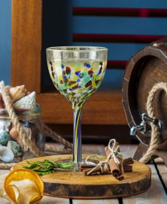 Recycled Hand Blown Mexican Wine Glasses, Set of 6 8 