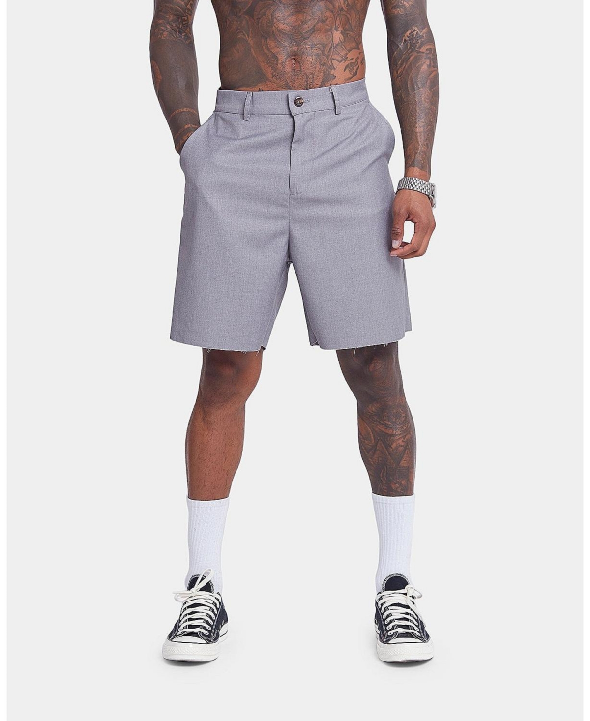 Mens Cut Off Work Shorts - Grey