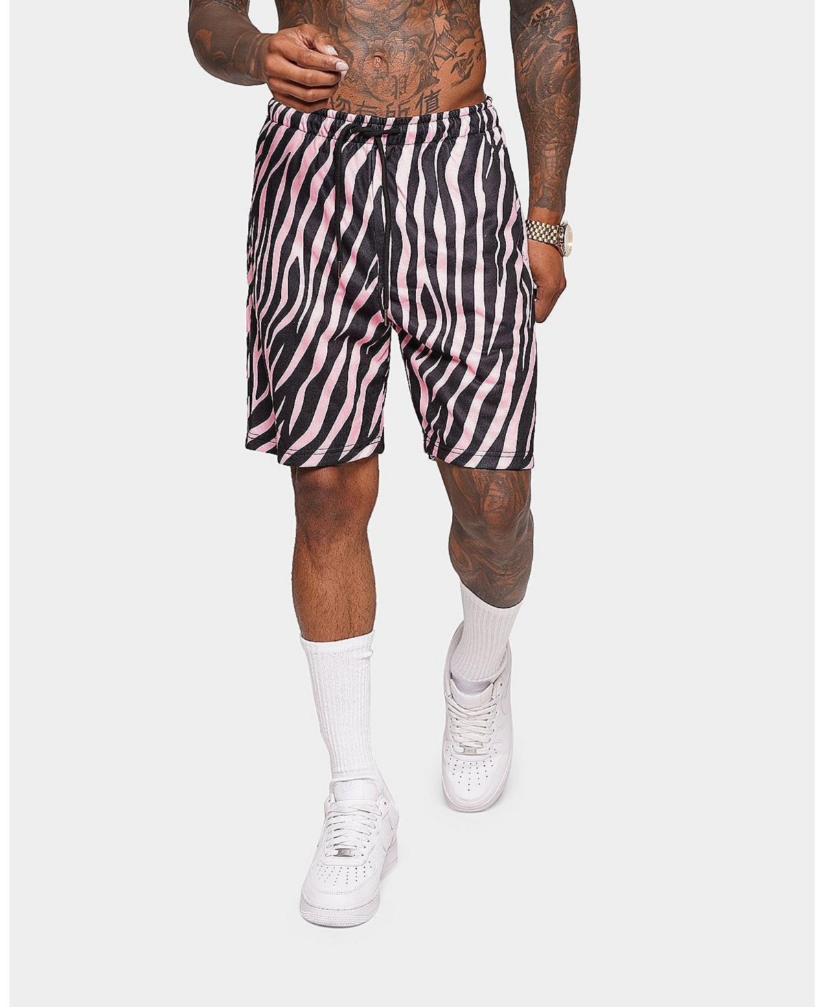 Mens Nasiim Zebra Shorts - Pink/black