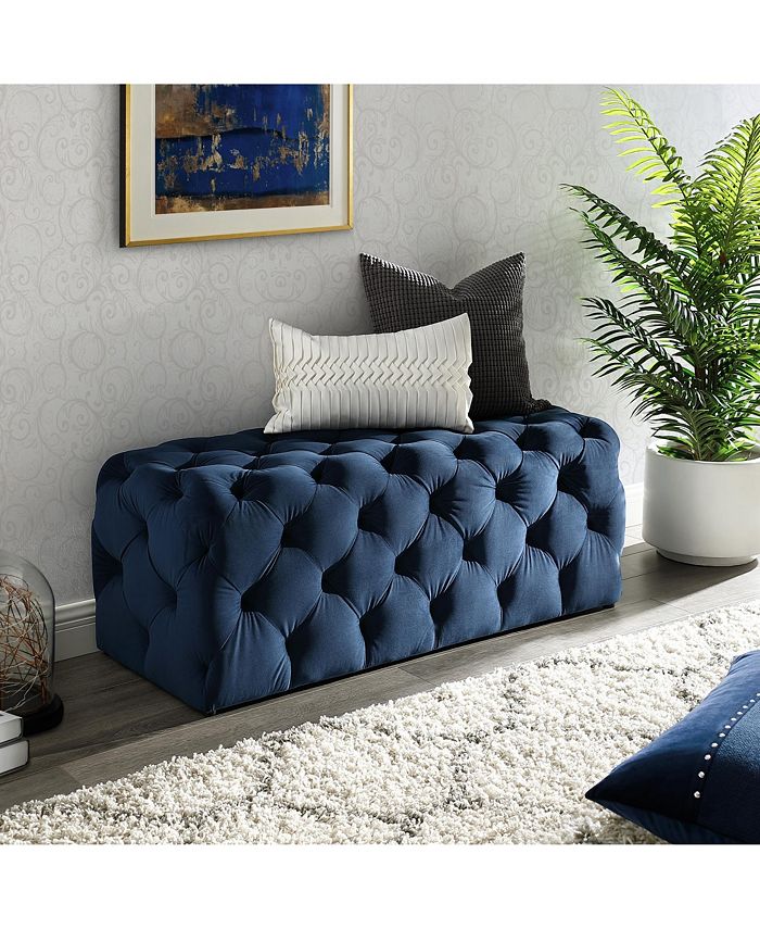 Inspired Home Norman Velvet Bench Macy's
