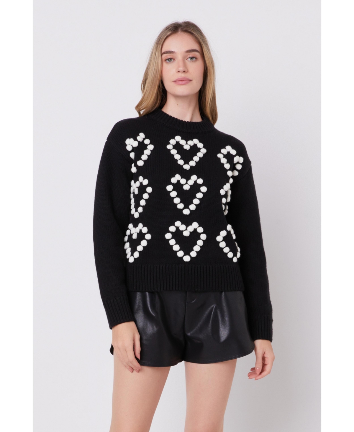 Women's Heart Pom Sweater