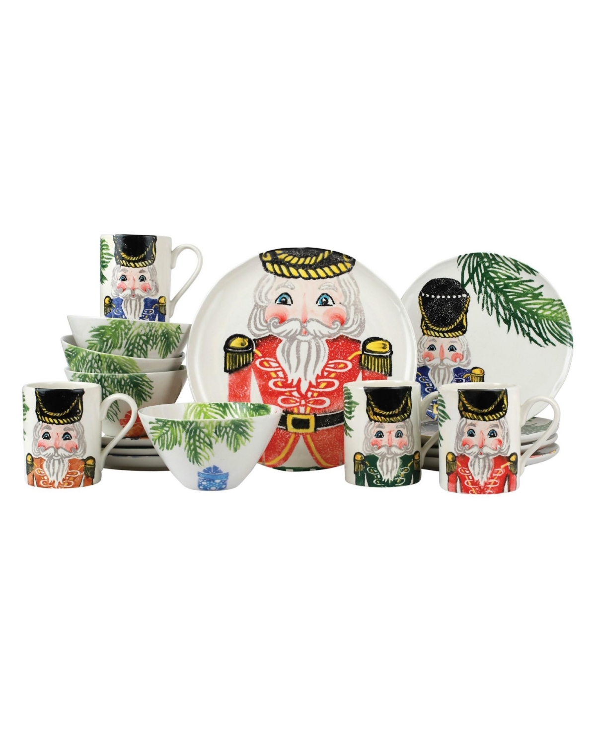 Nutcrackers 16 Pc Dinnerware Set, Service for 4 - Assorted