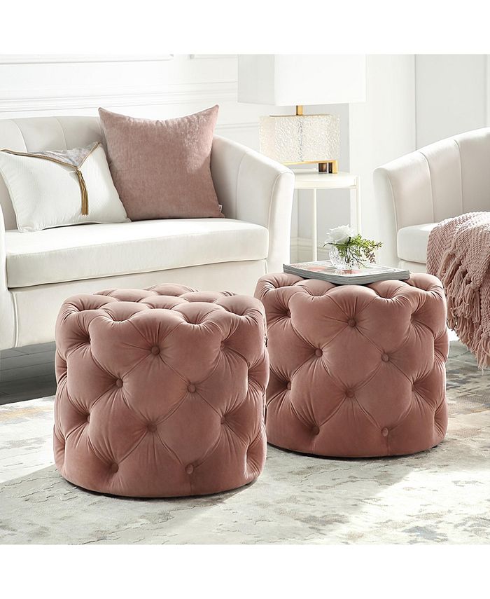 Inspired Home Marianna Velvet Ottoman Macy's