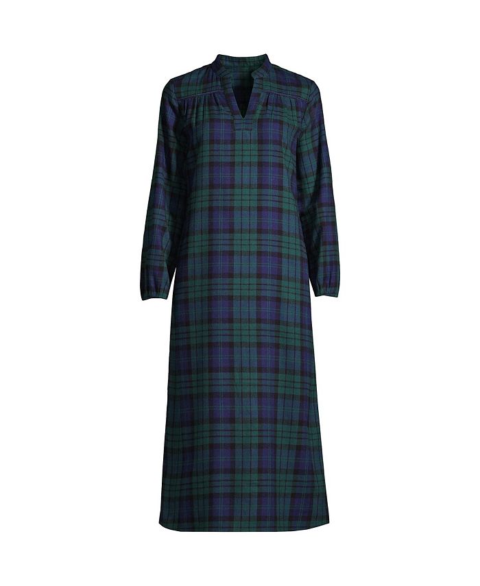 Lands' End Women's Long Sleeve Flannel Nightgown - Macy's
