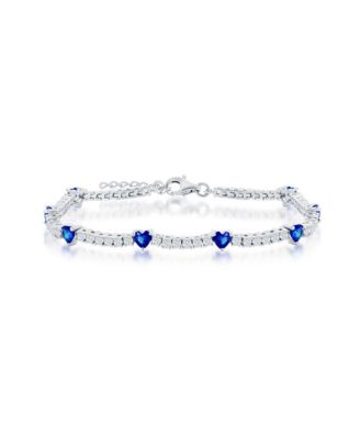 Sterling CZ heart Tennis Bracelet (, , Or )