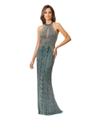 Women's Halter Neck Dress with Keyhole