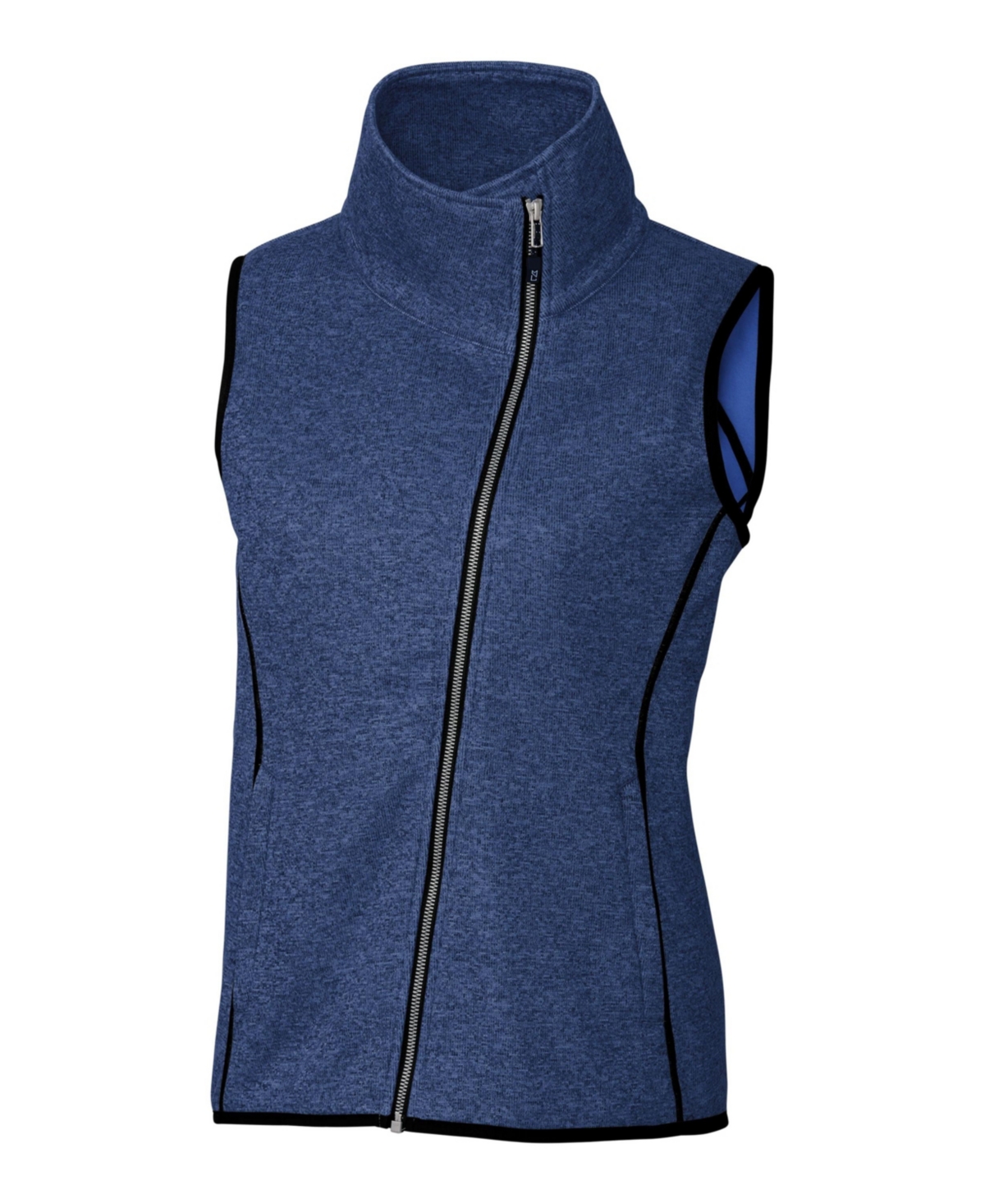 Mainsail Women Plus Size Sweater Knit Asymmetrical Vest - College purple heather