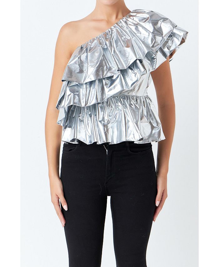endless rose Women's Metallic Tiered Top Macy's