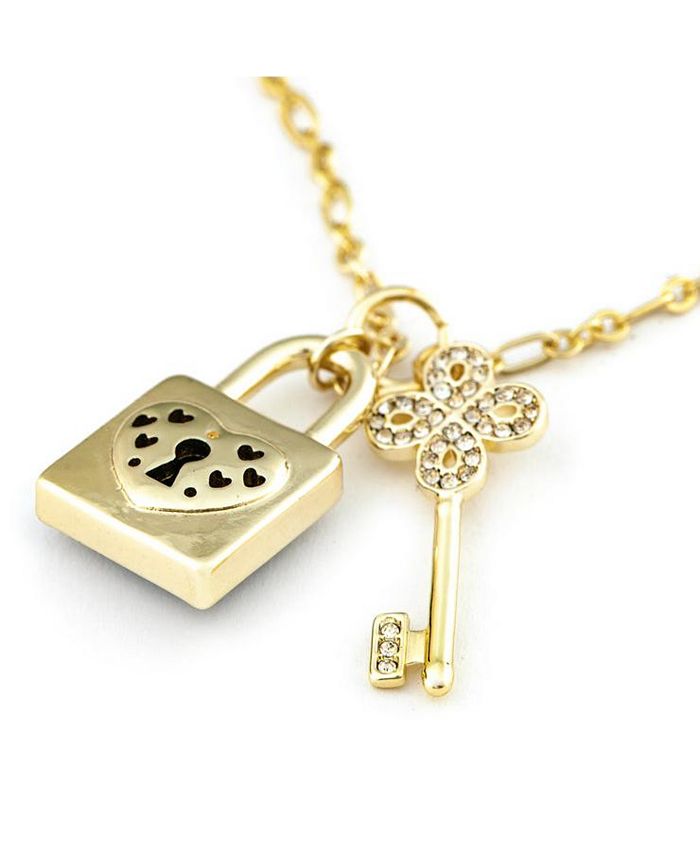 Rivka Friedman Black Onyx Lock + CZ Key Chain Necklace - Macy's