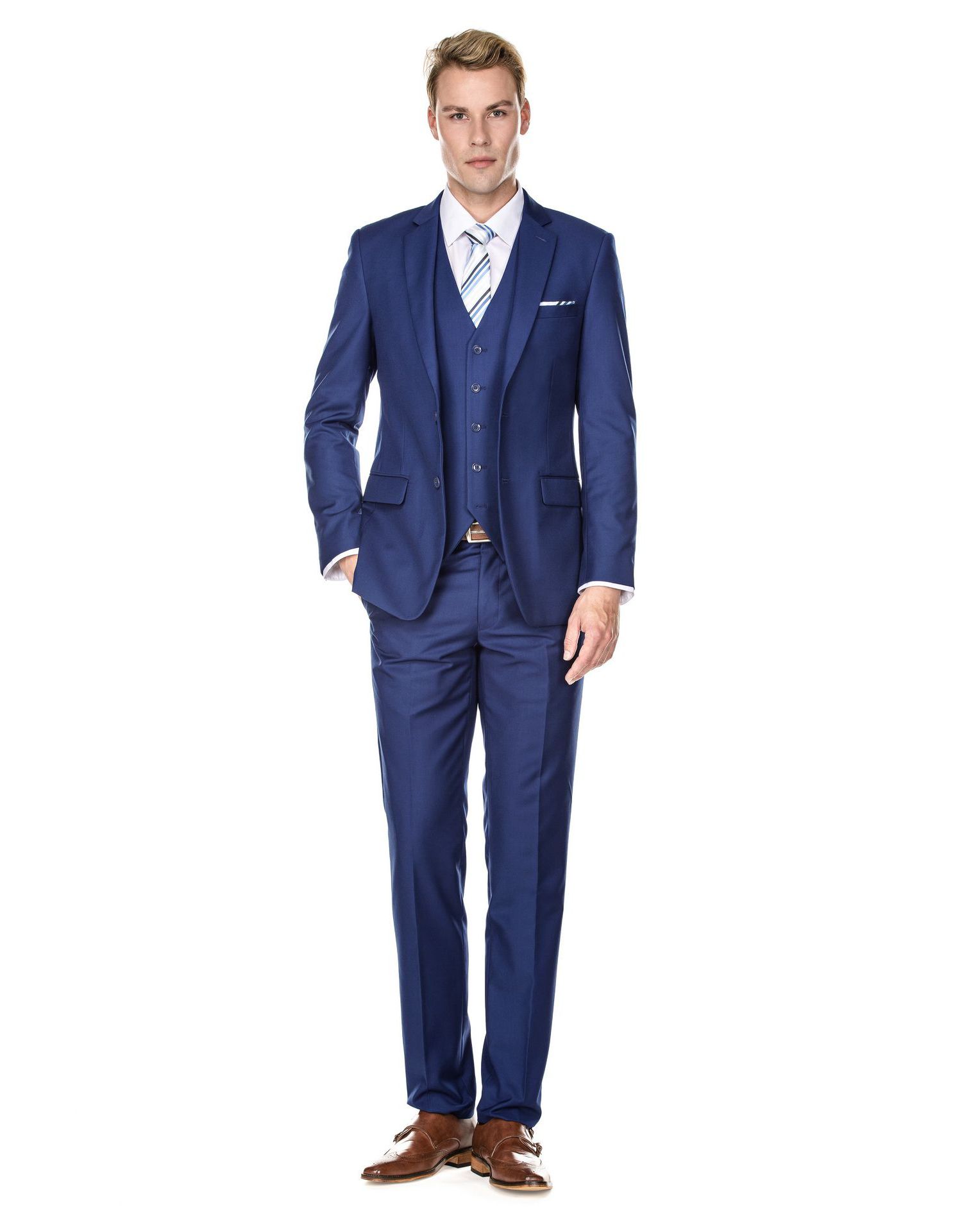 Men's 3-Piece Premium Vested 3-Piece Slim Fit Suit