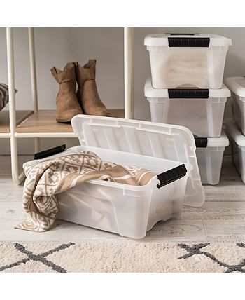 Iris Usa 6 Pack 12qt Plastic Storage Bin With Lid And Secure Latching  Buckles, Pearl : Target