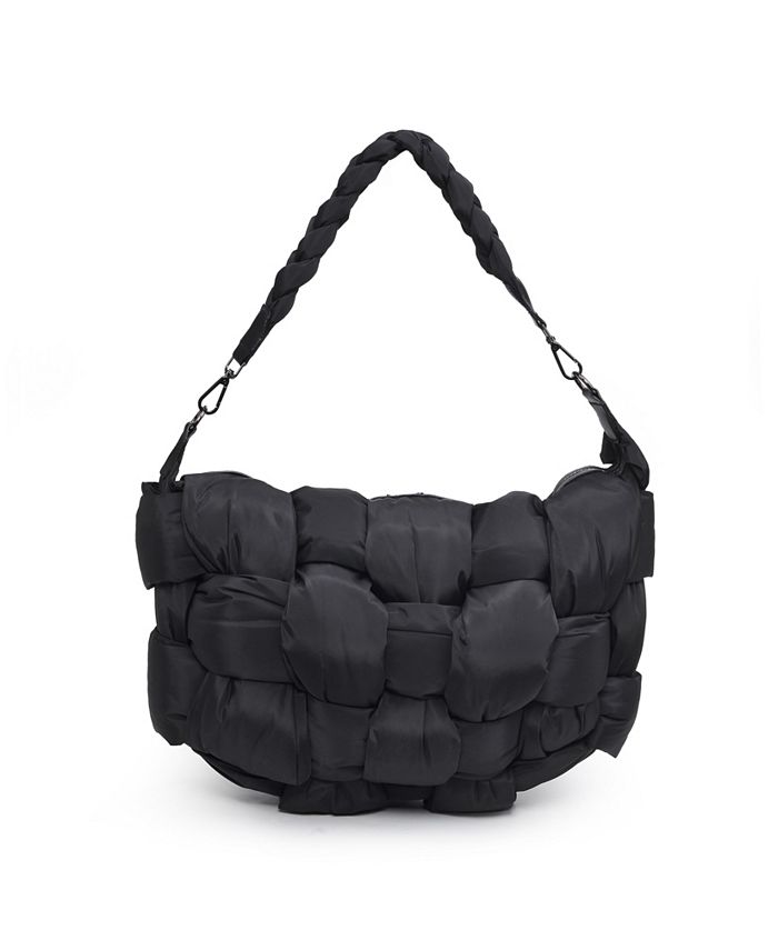Sol and Selene Dare to Dream Woven Large Hobo Bag - Chocolate Brown