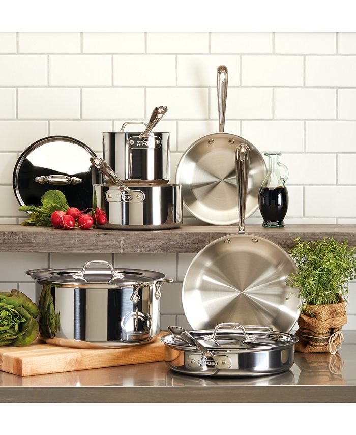 AllClad Stainless Steel 6 Qt. Covered Stockpot Macy's