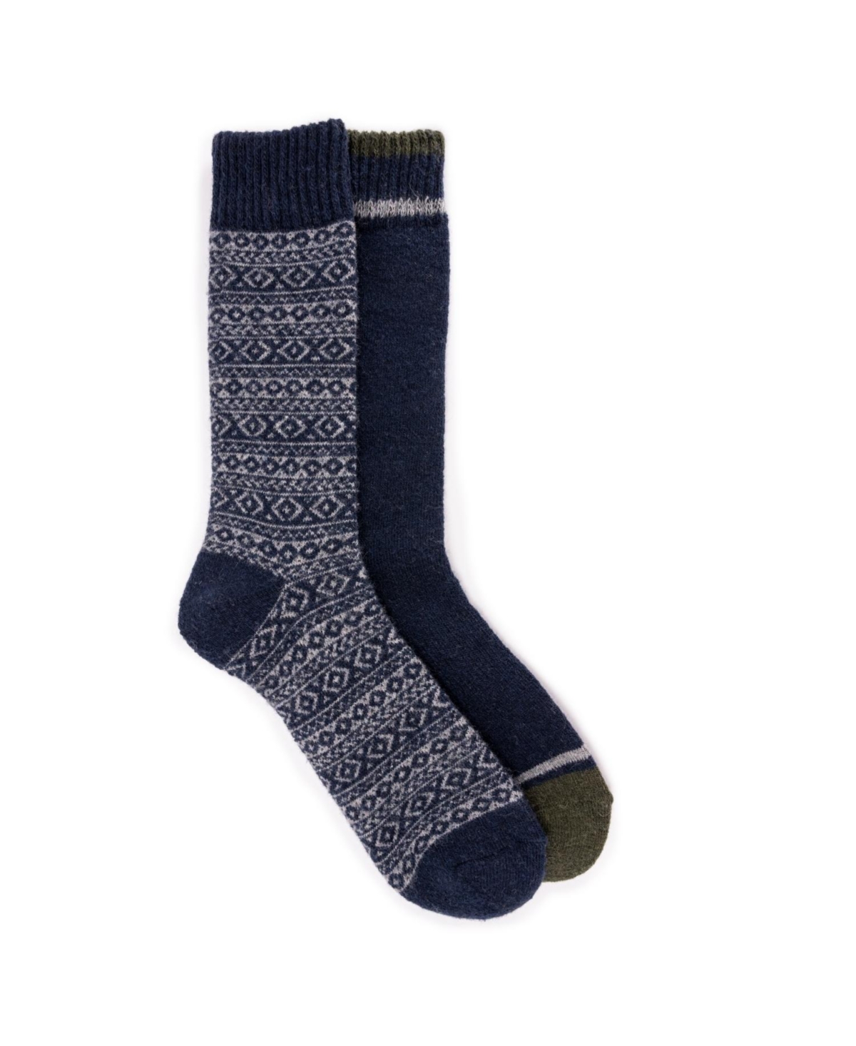 Men's 2 Pair Pack Wool Socks - Burgundy/black