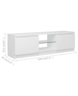 TV Stand with LED Lights White 47.2"x11.8"x14"