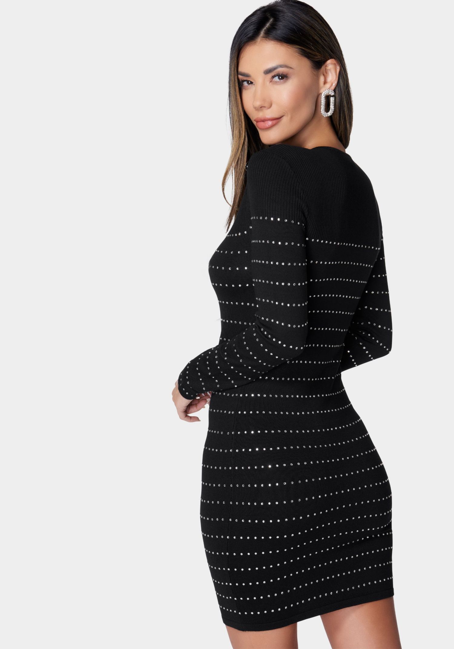 Women's Bold Shoulder Sparkle Sweater Dress