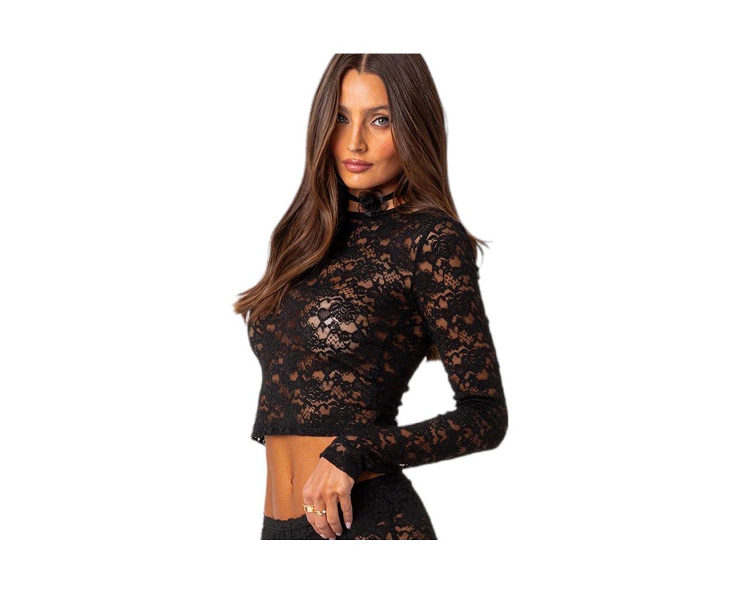 Women's Estella sheer lace top